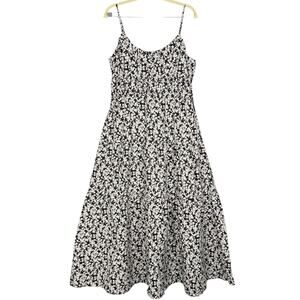NWT Express Floral Tiered Ruched Stretch Sleeveless Strap Maxi Dress Sz Medium